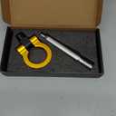 X AUTOHAUX Gold Tone Aluminum Alloy Front Bumper Trailer Ring Eye Towing Tow Hook Screw for Subaru Impreza WRX BRZ
