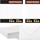 Janlaugh 80 Pcs Camp Stationery Set 40 Fill in the Papers 40 Matching Envelopes Camp Stationery Papers and Envelopes for Letter Writing Boys Girls Campers(Black Camping News)