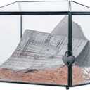 NCYP Small Wedding Glass Cards Box with Slot and Lock, 10.2 x 5.9 x 7.9 Inch, Black Geometric Cards Holder for Birthdays Party Reception, Wishing Well - Slot Length 6.3'' (Glass Box Only)