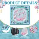 Seenelling Mahjong Mat 31.5" x 31.5" Non-Slip Noise Reduction Mahjong Table Mat Multi Purpose Game Table Cover for Mahj Tiles Board Poker Dominoes Tile Games (Chinoiserie Blue)