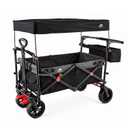 Foldable Wagons with Removable Canopy, Seat Belts, Reversible Handlebar, Removable Canopy, 220lbs Weight Capacity, Folding Wagon for Ages 1+ Years Suitable for Family Travel, Cargo,Gift
