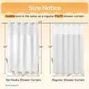 River Dream Heavyweight No Hooks Required Dotted Waffle Weave Shower Curtain with Snap in LinerBathroom Curtains Shower Set - 71W x 74H,Hotel Grade,Spa Like Bath Curtain,White