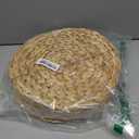 6 Pack Woven Placemats, Round Wicker Placemats, Rattan Place mats, Natural Hand-Woven Water Hyacinth Table Mats, Braided Straw Table Mats for Dining Table (11.8 inch)