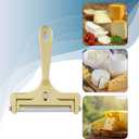 Stainless Steel Wire Cheese Slicer with 8 Replacement Wires & Wrench, Adjustable Handheld Butter Cutter Food Cutter for Mozzarella Cheddar Block Cheese & Butter Slicer Tools(Frosted Gold)