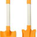 20 Long Sand Beach Shovels for Kids Heavy Duty Plastic Summer Sand Scoops Spades Toy Sandbox Garden Snow Digging Play Gift Set Party Bundle 2 Pack Orange