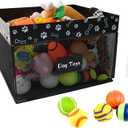 Indestructible Dog Toy Basket,Large Dog Toy Bin,Chew Proof Dog Toy Storage Organizer with Ventilated Mesh,Basket for Dog Toys for Leash,Accessories,Blanket Food Storage Container(Black)