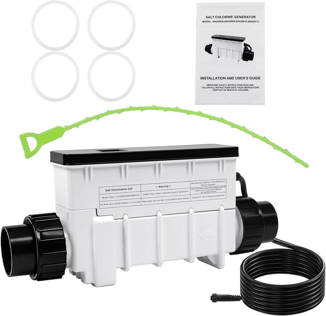 EC-520554 Salt Cell Chlorine Generator Compatible with Pentair IntelliChlor IC20 Salt Cell Chlorination Systems, Salt chlorinator for Swimming pools up to 20,000 gallons, Replaces for EC-520554 520554