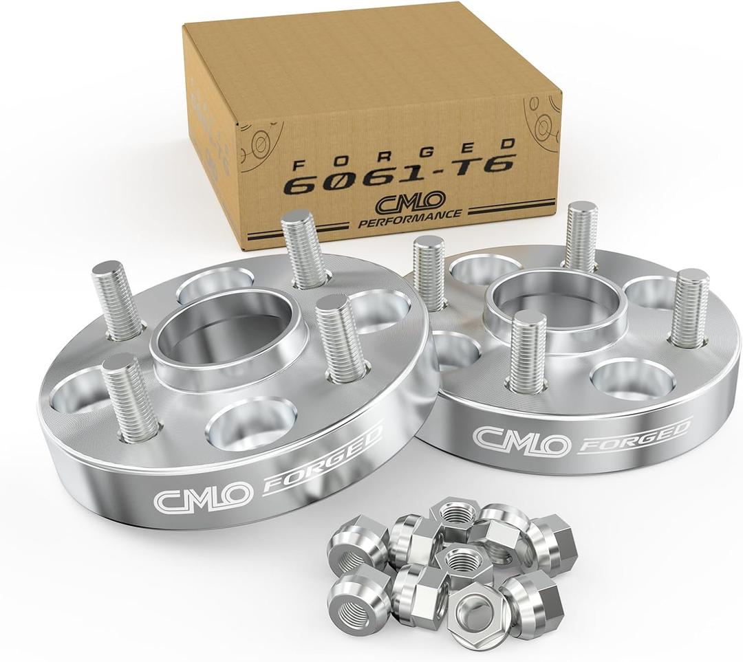 Customadeonly Forged 4x100 Wheel Spacers 25mm Hubcentric  M12x1.5 Studs, 56.1mm to 54.1mm Bore Conversion  Fits Honda(2pcs CNC Aluminum)