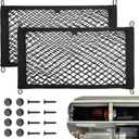 RED WOLF 2 Pcs Small Cargo Net Pocket Elastic Mesh Netting Car Mesh Pouch for Trunk RV Boats Home Cargo Storage with Screws and Hooks (17.7'' x 9.8'')