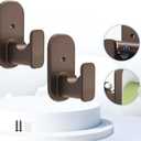 No Drill Curtain Rod Brackets:Self Adhesive Curtain Rod Holders for Rods 5/8" Peel and Stick Curtain Rod Hooks for Bathroom,Kitchen,Dorm,Door,Bronze,2 PCS(No Drill Adhesive/Drilling Hardware)