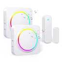 Door Chime, Door Sensor Chime When Door Opens, BITIWEND Door Entry Alarm for Business/Home/Office/Store, 600 FT Range, 32 Chimes 5 Adjustable Volume Door Ringer Alert 1Sensor + 2Receivers White