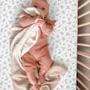 Mini Crib Sheets for Baby Boy Girl 2 Pack, Neutral Mini Crib Mattress Sheet 24" x 38", Muslin Nursery Bedding Soft and Breathable Comfort (Bluebell Bloom & Light Blue)