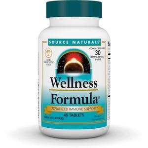 Source Naturals Wellness Formula Bio-Aligned Vitamins - Immune System Support Supplement & Immunity Booster* - 45 Tablets, Best By: 11-01-2026
