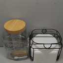 2 Gallon Glass Drink Dispenser with Stand,Stainless Steel Leakproof Spigot &Bamboo Lid& Labels& Fruit Infuse, Large Beverage Dispenser for Parties, Lemonade, Sun Tea, Picnic & Outdoor Use