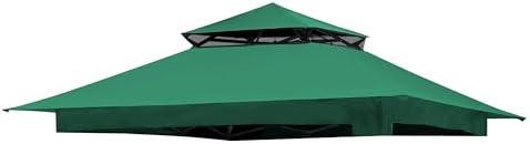 Forest Green Gazebo Replacement Cover Compatible with Mastercanopy 13x13 Pop Up Gazebo Frame,This Particular Replacement Cover Will Not Fit Any Other Models