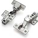 HOME EDIT 1 Pairs 2 Pack European Half Overlay Soft Close Cabinet Hinges Concealed Kitchen Cabinet Hinges Heavy-Duty Frameless Adjustable for Cupboard Hardware