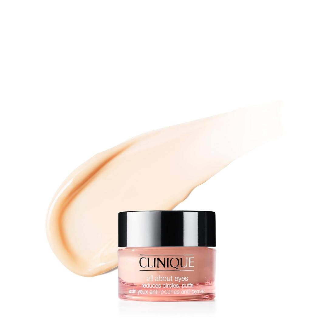 Clinique All About Eyes Lightweight Eye Cream With Vitamin C | Hydrating, Brightening, Depuffing + Dark Circle Reducing, Mini Travel Size, 0.5 Ounce