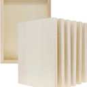 Bright Creations 6 Pack Unfinished 9x12 Wood Canvas Boards for Painting - Blank Deep Cradle (0.87 Inches Thick) - Wood Blanks Canvas Panel Boards - Wooden Signs for Crafts (Rect. 9x12in)