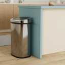 FDW Garbage Can 13 Gallon 50 Liter Kitchen Trash Can for Bathroom Bedroom Home Office Automatic Touch Free High-Capacity with Lid Brushed Stainless Steel Waste Bin