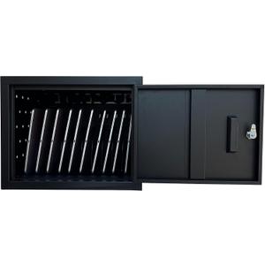 Workington 10-Device Wall Mounted Portable School Charging Cart Station with Cable Ties for Chromebook, Tablet and Laptop Computer with Power Strip Included 1002 Black