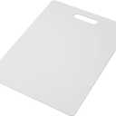 Farberware Large Cutting Board, Dishwasher- Safe Plastic Chopping Board for Kitchen with Easy Grip Handle, 11-inch by 14-inch, White