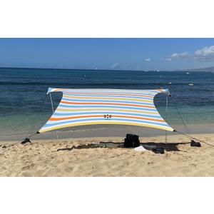 Neso Tents Grande Beach Tent, 7ft Tall, 9 x 9ft, Reinforced Corners and Cooler Pocket (Vintage Stripes)