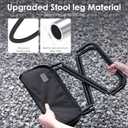 MOONCY 16-Inch Collapsible Stool, Portable Aluminum Alloy Pocket Chair with Shoulder Strap, Supports up to 300 lbs, Lightweight Folding Stool for Camping, Hiking and Fishing, Black