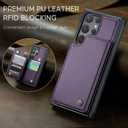 Vinich for Samsung Galaxy S25 Ultra Wallet Case with Card Holder, RFID Blocking Credit Slots Kickstand Shockproof Phone Cover Fit for Galaxy S25 Ultra 6.9" Purple