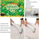 2 x Happy St.Patrick's Day Backdrop Lucky Green Shamrock Lrish Rainbow Photography Background Spring St. Patrick's Day Party Decorations Baby Shower Photo Booth (7X5FT)