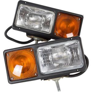 HECASA Universal Trunk Snowplow Lights Plastic Clear Lens+Black Housing Replacement For 64261-4