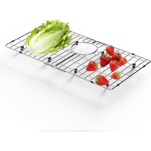 Sink Protectors for Kitchen Sink 26" x 14" Stainless Steel Sink Rack for Bottom of Sink Rear Drain Metal Large Sink Grid