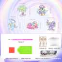 MATHARAGO Diamond Painting Kits - 5D Big Gems - Dinosaur Diamond Painting Keychains - Arts and Crafts for Kids Ages 6-8-12 - Diamond Art Keychains Stickers for Girls Gifts Party Ideas