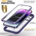 Diaclara Magnetic Designed for iPhone 14 Pro Max Case, Full Body Rugged Case with Built-in Touch Sensitive Anti-Scratch Screen Protector, with Camera Lens Protector for iPhone 14 Promax6.7 (Purple)