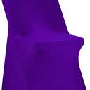 Peomeise Stretch Spandex Folding Chair Cover for Wedding Party Dining Banquet Event (Purple,6pcs)