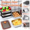 10 Set Stainless Steel Food Containers with Lids, Metal Leak-Proof Food Storage Containers Reusable Stackable Meal Prep Container for Lunch Picnic Travel, Dishwasher & Freezer Safe (16 oz)