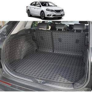 Cargo Liner & Backrest Mat Compatible with 2015-2024 Nissan Murano - Custom Fit PU Leather Cargo Mat and Rear Backrest Protector- All Weather Easy to Clean Waterproof Trunk Mats Black