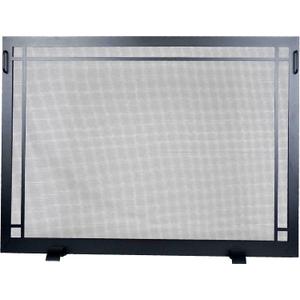Fireplace Screen Craftsman Design 38 X 26 Textured Black