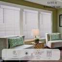 Lotus & Windoware Cordless, 2 Inch Faux Wood Blind, 34.5" Wide x 64" Long, Window Blinds, Blinds & Shades, Blinds for Indoor Windows, Smooth, Bright White - 34.5" x 64",Bright White