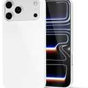 for iPhone 17 Pro Max Phone Case Liquid Silicone, Cute Girly Thin Ultra Slim Jelly Soft Rubber Gel Protective Glossy Hard Plastic Case, Plain Solid Color Cover for Women Girl, White