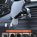 Universal Gravity Phone Holder, Car Vent Phone Mount, Black (4.7-7.5 inches, iPhone, Sony, HTC)