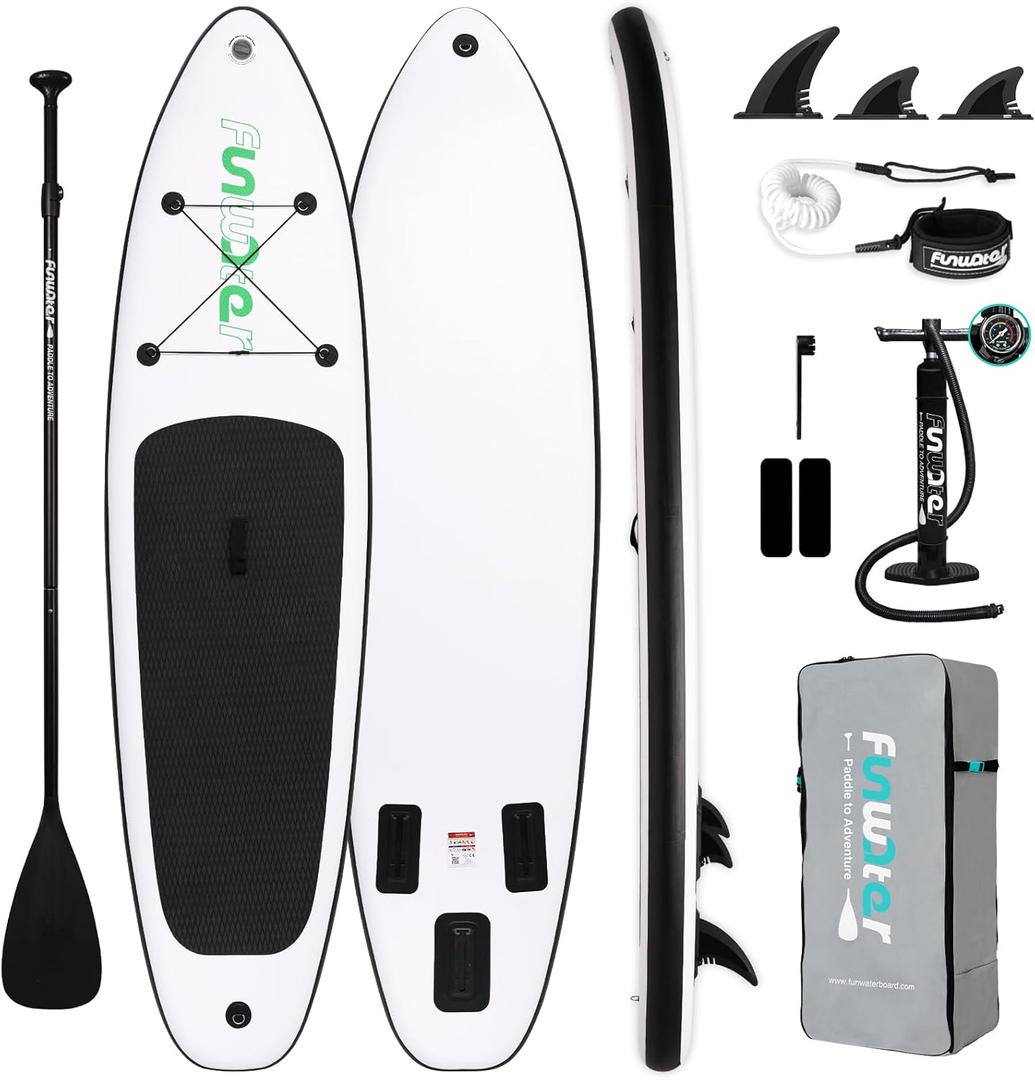 FunWater Inflatable Ultra-Light Stand Up Paddle Board for All Skill Levels with Premium SUP Paddleboard Accessories,Non-Slip Comfort Deck for Youth & Adults (Black Adventurer) FunWater Inflatable Ultra-Light Stand Up Paddle Board for All Skill Levels with Premium SUP Paddleboard Accessories,Non-Slip Comfort Deck for Youth & Adults (Black Adventurer)