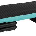 Fitvids Step Aerobic Platform, Exercise Step with 5 levels Adjustable Height, 4 Stackable Risers, Fitness Training Workout Stepper for Home Gym, Cardio Strength, Multiple Options