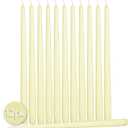 Hyoola Tall Taper Candles - 10 Inch Ivory Dripless, Unscented Dinner, Paraffin Wax with Cotton Wicks - 8 Hour Burn Time (Pack of 12)