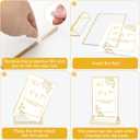 Daofary Acrylic Sign Holder 5x7, 14 Pack Double Sided Clear Gold Frame Tabletop Display, Menu Flyer Table Number Holder for Wedding Reception and Restaurant Tables
