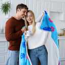 Hooded Towel Blue Cartoon Gifts 67 x 49 Inch Bath Towels Women Soft Plush Wrap Absorbent Warm Quick Drying Wrap for Beach Bath Swimming Pool Vacations