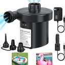 Air Pump Electric Air Pump for Inflatables Air Mattress Pump with 3 Nozzles Inflator Deflator for Air Beds Swimming Ring Inflatable Pool Toys 110V AC/12V DC (50W)