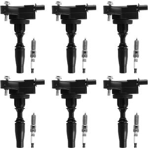 UF830 Ignition Coil Iridium Spark Plugs Set of 6 Fits for 2016-2021 Acadia Canyon Camaro Colorado Blazer LaCrosse Regal Sportback CTS XT5 ATS CT6 Replacement 12666339, 12707304