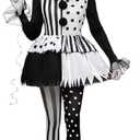 Spooktacular Creations Halloween Killer Clown Costume, Black and White Clown Outfit, Halloween Costumes for Women Adult 2025, L