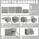 Weysat 4 Cube Stackable Under Dorm Bed Storage Container Foldable Closet Drawer Organizer Fabric Storage Cube Bins for Dorm Essentials College Closet Bedroom Living Room Nursery(Gray)