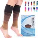 Doc Miller Calf Compression Sleeve for Men & Women 2030 mmHg Graduated Compression, Footless Compression Socks Alternative for Running, Shin Splints, Swelling, Varicose Veins Calf Support, 1 Pair